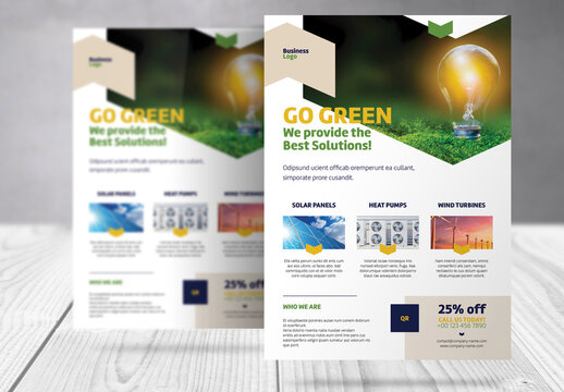 Clean and Green Energy Flyer Template