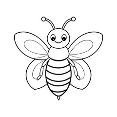 Fototapeta premium Bee illustration coloring page for kids
