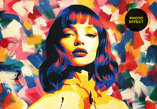 Crayon Strokes Photo Effect Mockup With Generative AI