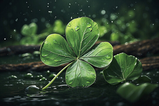 A nostalgic image of a clover leaf in a retro style.