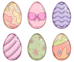 Hand Drawn Easter Egg Illustration Bundle