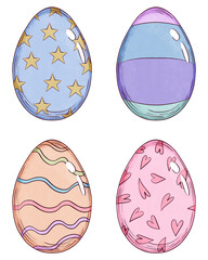 Hand Drawn Easter Egg Illustration Bundle