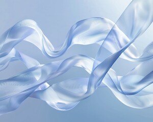 Fototapeta premium 2D Illustrate of Satin ribbons flowing in a gentle breeze