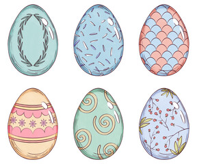 Hand Drawn Easter Egg Illustration Bundle