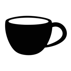 Coffee mug black silhouette on white background. Coffee cup vector illustration
