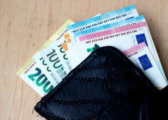 Euro money. The national currency of the European Union