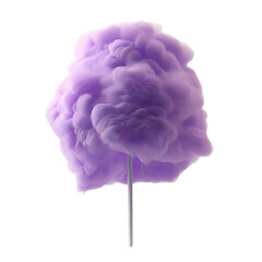 purple cotton candy isolated on transparent background Generative Ai