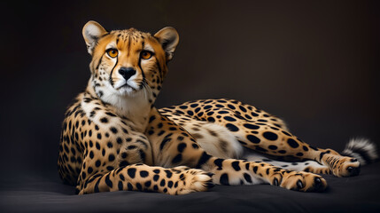Close up portrait of a leopard. 