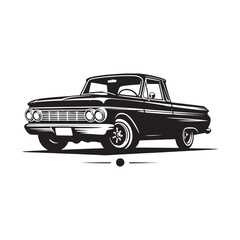 Retro Revival: Vector Classic Car Silhouette for Nostalgic Designs and Vintage Vibes. Retro car illustration, vintage car vector.