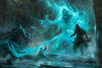 Concept Art of In the depths of the digital dungeon the adventurers faced off against a revenant
