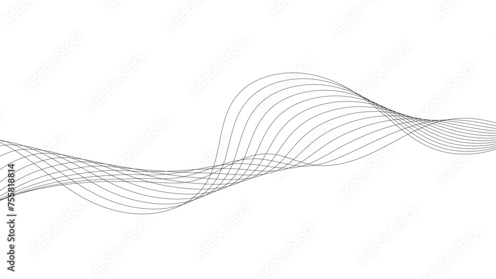 Poster technology abstract lines on white background. abstract white blend digital technology flowing wave 
