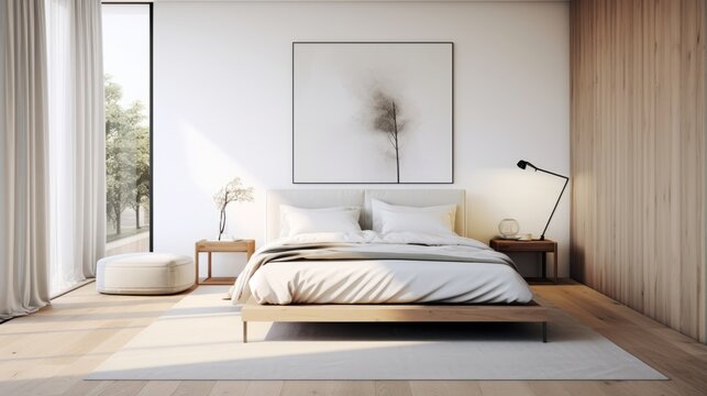 A modern, minimalist bedroom with clean lines for a sleek look