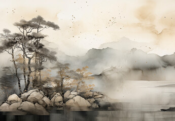 Frame TV/ Fall Lake Landscape