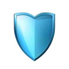 Blue shield isolated on transparent background, PNG available