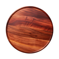 Brown wooden plate board isolated on transparent background, PNG available