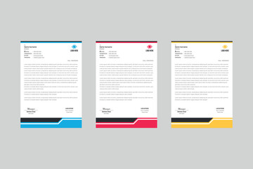 Modern corporate letterhead design business company template design with color variation bundle 