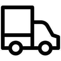 Delivery truck. Editable stroke vector icon.