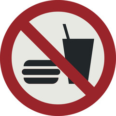 PROHIBITION SIGN PICTOGRAM, No eating or drinking ISO 7010 - P022, VECTOR