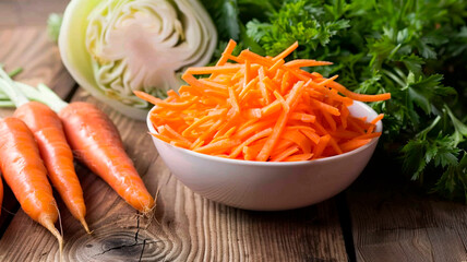 carrot salad with fresh herbs and spices.