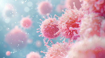 close up of virus cells, generative ai - obrazy, fototapety, plakaty