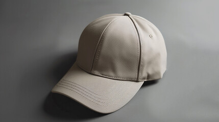 Flat lay of a blank baseball cap mockup, soft shadowing for dynamic embroidery designs