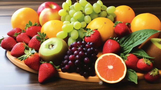 Fresh and vibrant fruits, a colorful medley of healthy choices