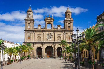 Square and cathedral of Santa Ana. Gran Canaria, Las Palmas, Spain