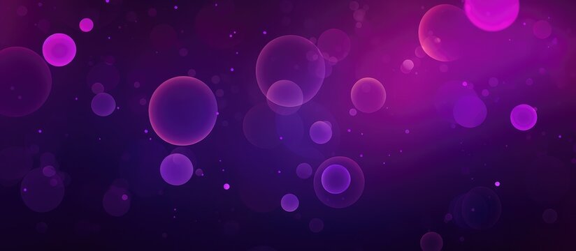 Dark Purple abstract background with colorful gradient circles. Suitable for web design.