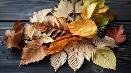 Leaves used for crafting autumn decor
