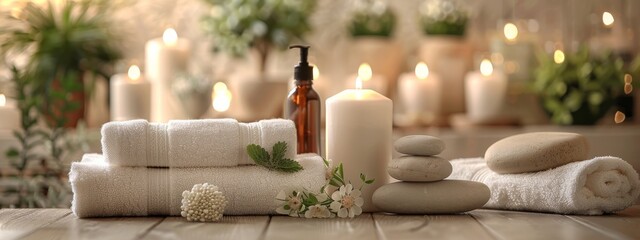 Spa background towel bathroom white luxury concept massage candle bath. Bathroom white wellness spa background towel relax aromatherapy flower accessory zen therapy aroma beauty setting table salt oil