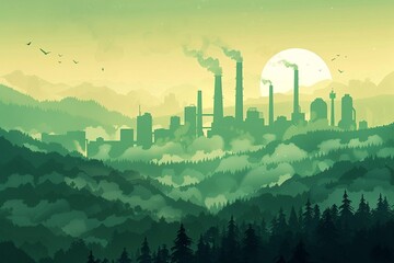 Industrial Dawn in the Forest