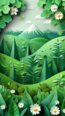 Enchanting Paper Crafted Forest Landscape