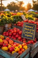 Farmers Markets with fresh colorful fruits