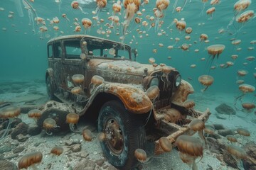 Sunken Car Underwater