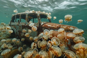 Sunken Car Underwater