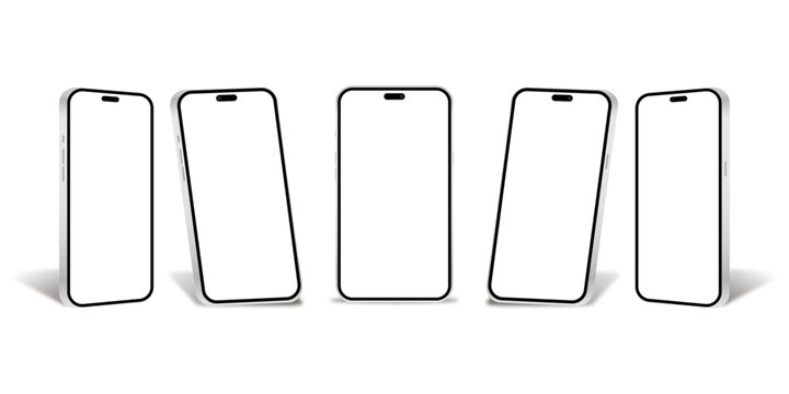 Iphone prespective deRealistic smartphone mockup. Mobile phone vector with isolated on white background. Device front view. 3D mobile phone with shadow. Realistic, high qualitysigns mockup [Recovered]