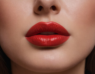 Obraz premium beautiful red lips, lipstick
