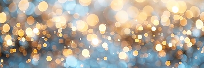 Soft and delicate blurred bokeh background in sky blue, pale yellow, and ivory white colors
