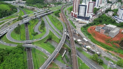 salvador, bahia, brazil - march 6, 2024: view of the viaduct system at Rotula do Abacaxi in the city of Salvador - Powered by Adobe