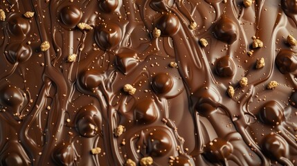 top shot full frame symetrical of a chocolate bar with nuts, detail shot, clean, very close, ultra realistic, many details