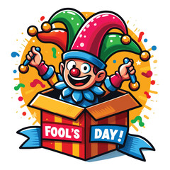 Obraz premium clown, joker, April fool's day logo, colorful style