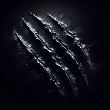 Black background with scratches from a large animal or dinosaur