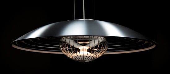 Modern metal pendant light for high-tech interior design concept.