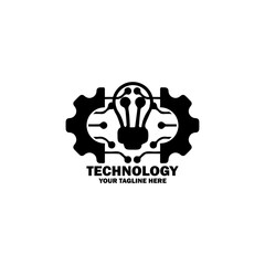 Abstract Initial Logo. Black color isolated on White Background. Technology Branding Logos. Flat Vector Logo Design Template Element icon.