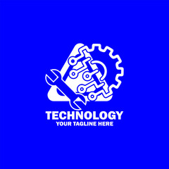 Abstract Initial Logo. White color isolated on Blue  Background. Technology  Branding Logos. Flat Vector Logo Design Template Element icon.