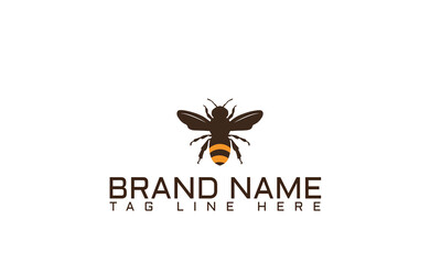 Honey Bee Logo Cartoon Character. Vector bee icon. Cartoon cute bright baby bee on stylish white background. Vector logo