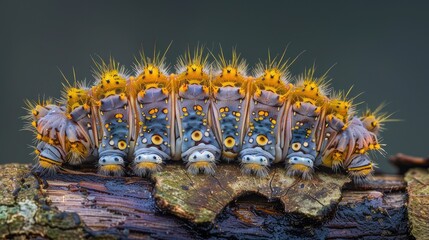 details of a processionary caterpillar's macro world