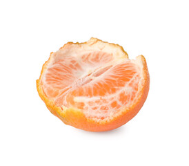 Half of ripe tangerine isolated on white