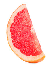 Cut ripe grapefruit isolated on white. Citrus fruit