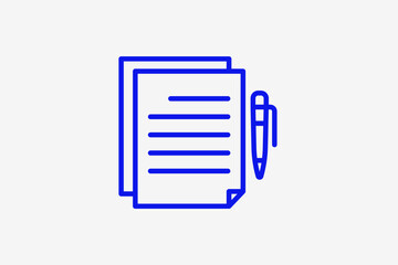 paper and pen illustration in line style design. Vector illustration.